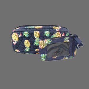 Vera Bradley Cosmetic Makeup Bag and ID Key Chain in Toucan Party